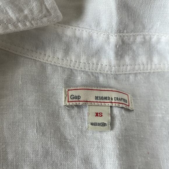 Gap White Linen Button-Up Shirt Dress - Picture 7 of 10